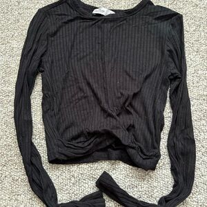 Hollister Black Ribbed Long Sleeve Top
